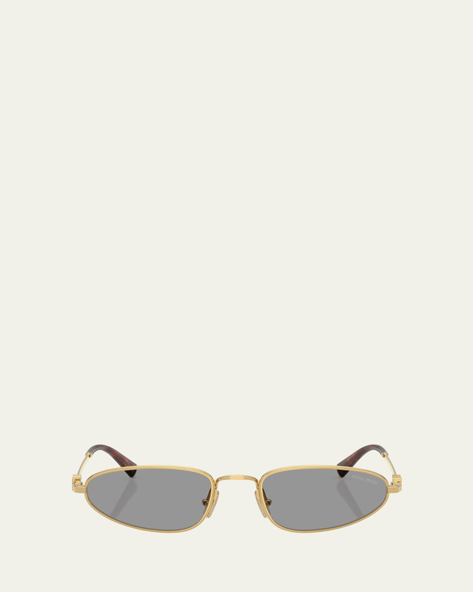 Logo Metal Oval Sunglasses